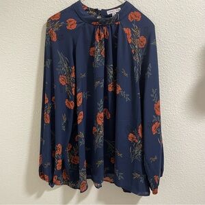Ophelia Roe Floral Navy Blouse